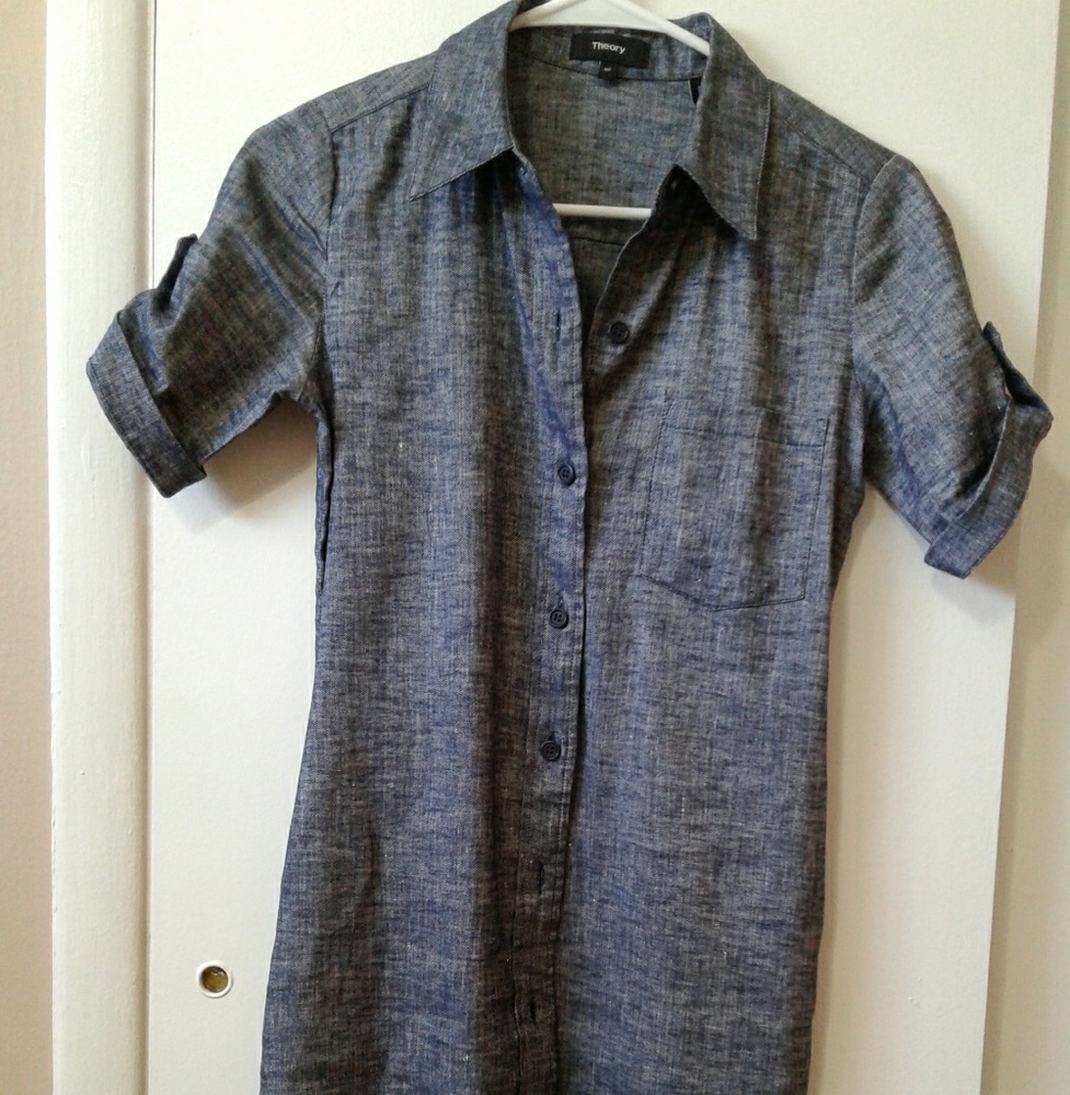 Theory Denim/ linen dress